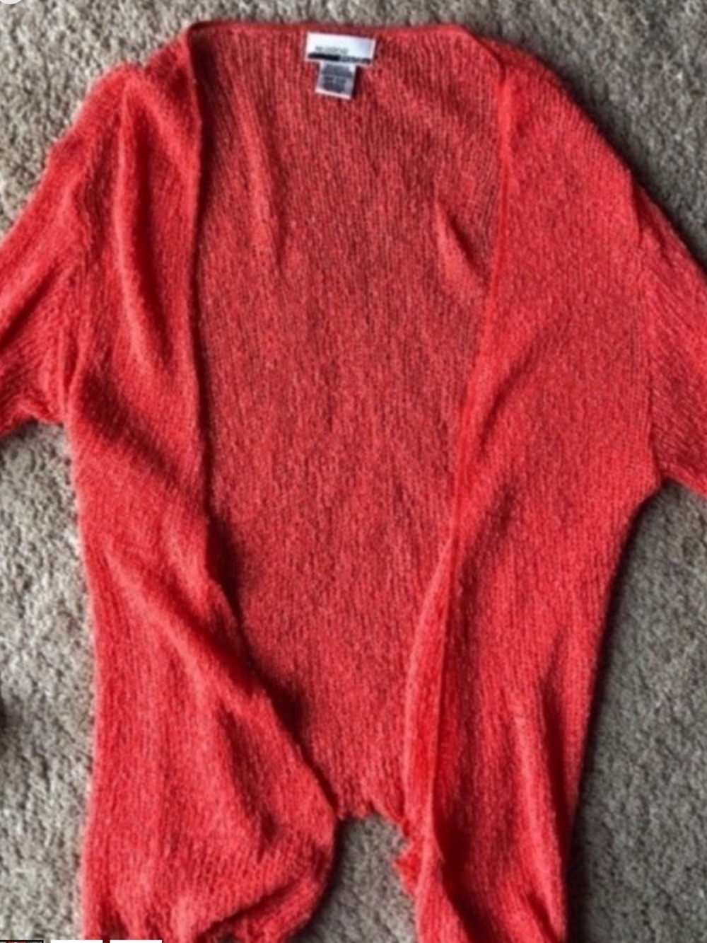 Lightweight Orange Women's Open Cardigan Sweater